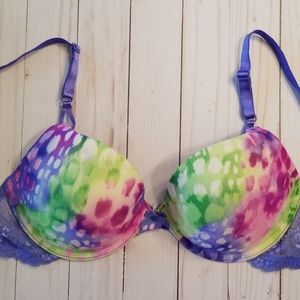 Bright Colored Zebra Printed Bra